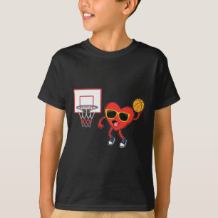 Heart Dunk Basketball Player Valentijnsdag Love S T-shirt