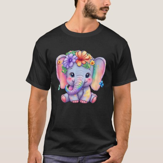 Heart Ears Baby Elephant Valentijnsdag Cute Anima T-shirt (Voorkant)