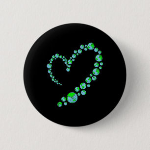Heart Earth Day Cute Save the Planet Environmental Ronde Button 5,7 Cm