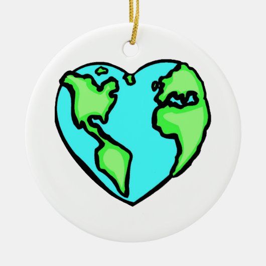 Heart Earth Keramisch Ornament (Voorkant)
