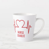 Heart EKG aangepaste tekst Latte Mok (Rechts)