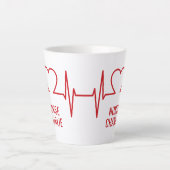 Heart EKG aangepaste tekst Latte Mok (Voorkant)
