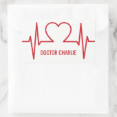 Heart EKG nom personnalisé et autocollants d'occup (Sac)