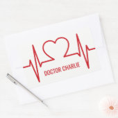 Heart EKG nom personnalisé et autocollants d'occup (Enveloppe)