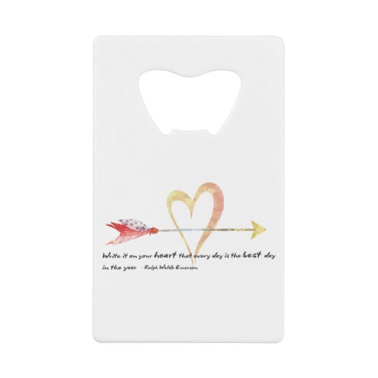 Heart Emerson Quote Kredietkaart Flessenopener (Voorkant)