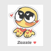Heart emoji drôle réaction mème internet Sticker (Feuille)