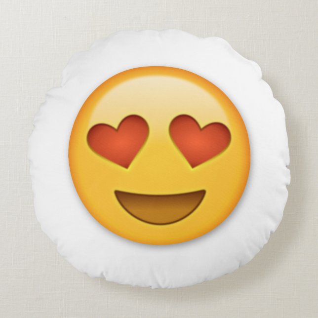 Heart Emoji Rond Kussen (Voorkant)