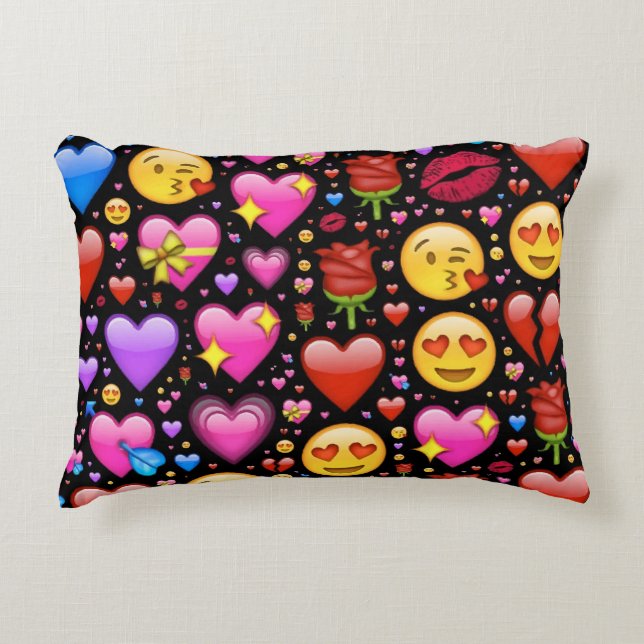 Heart Emojis Cushion Accent Kussen (Voorkant)