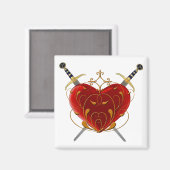 Heart en Daggers Magnet Magneet (Voorkant / Achterkant)