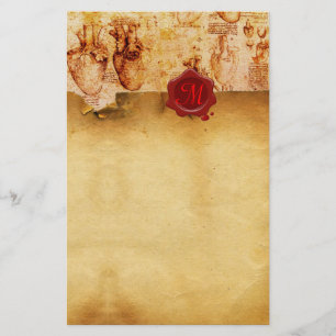 HEART- EN IT-BLOEDVAARTUIGEN RODE WAX SEAL PARCHME BRIEFPAPIER