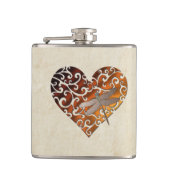 Heart- en metaalerlenmeyer heupfles (Voorkant)