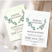 Heart Eucalyptus Faire-part de mariage