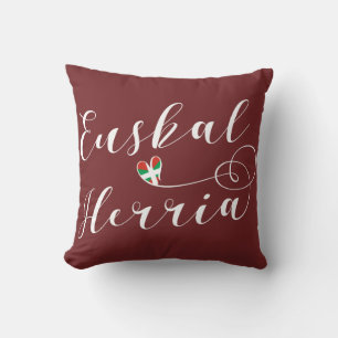 Heart Euskal Herria Pillow, Baskische vlag Kussen