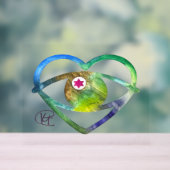 Heart Evil Eye Earth Waterverf Art Acryl Bord (Neutraal)