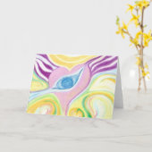 Heart Eye Art Design Carte de voeux avant et arriè (Fleur jaune)