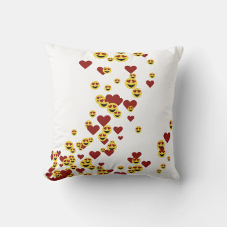 Heart Eye Emoji Throw Pillow Kussen