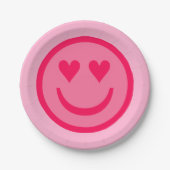 Heart Eyes Happy Face Paper-Borden Papieren Bordje (Voorkant)