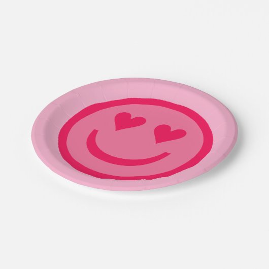 Heart Eyes Happy Face Paper-Borden Papieren Bordje (Gekanteld)