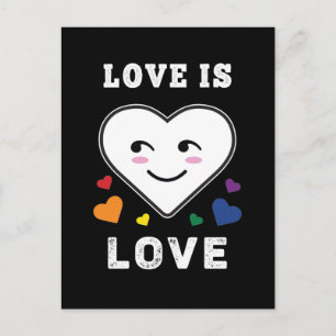 Heart Face Love is Love LGBTQ Gay Pride Briefkaart