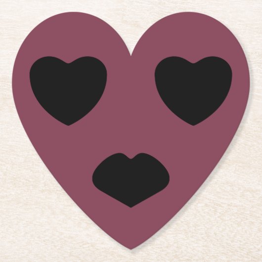 Heart Face Pout Kartonnen Onderzetters (Voorkant)