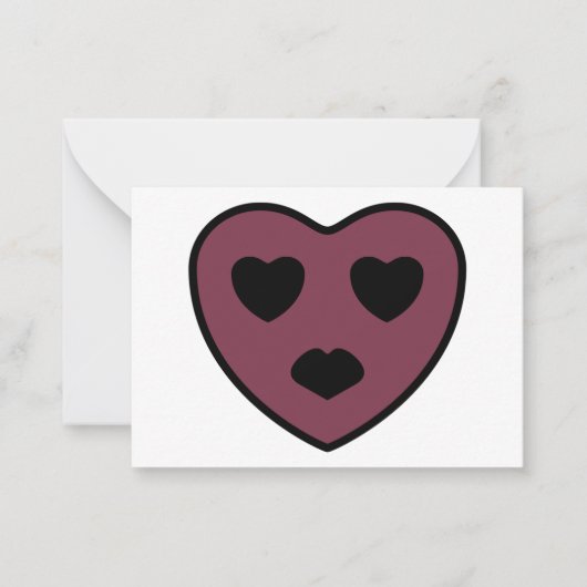 Heart Face Pout Notitiekaartje (Voorkant)
