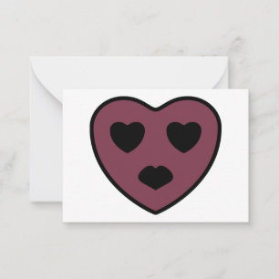 Heart Face Pout Notitiekaartje
