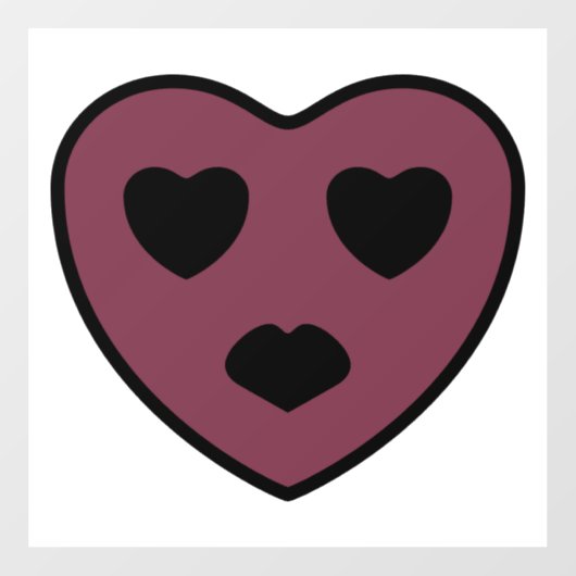 Heart Face Pout Raamsticker (Vel)