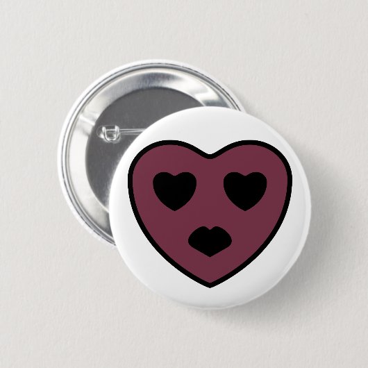 Heart Face Pout Ronde Button 5,7 Cm (Voorkant /achterkant)