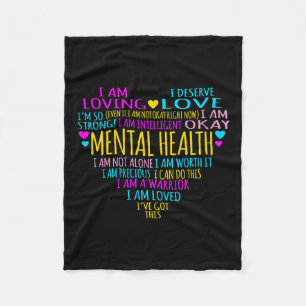 Heart Facts Mental Health Awareness Supporter Grap Fleece Deken