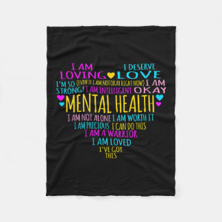 Heart Facts Mental Health Awareness Supporter Grap Fleece Deken