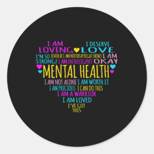 Heart Facts Mental Health Awareness Supporter Grap Ronde Sticker