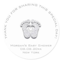 Heart Feet Baby shower Favor Girl Hartelijk dank