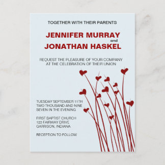 Heart Fields Sweetness Wedding Uitnodiging Briefkaart