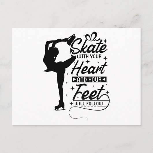 Heart Figuur Skating Briefkaart (Voorkant)