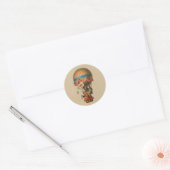 Heart Flag Hot Air-ballon Ronde Sticker (Envelop)