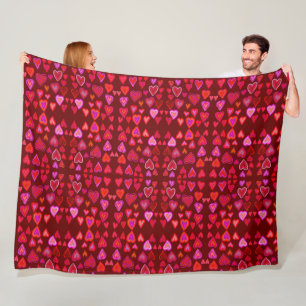 Heart Fleece Blanket Deken