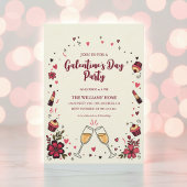 Heart Floral Galentine’s Party Invitation