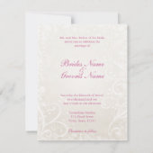 Heart Flourish Roos Wedding Invitation Kaart (Achterkant)