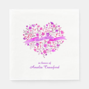 Heart flower bouquet paars vrijgezellenfeest serve servetten