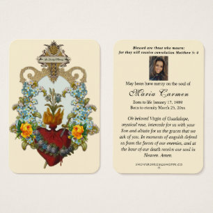 Heart Flowers Guadalupe Mexico Funeral Visitekaartje