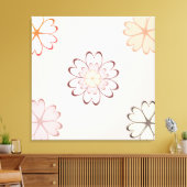 Heart Flowers op Light Beige Canvas Afdruk (Insitu (Woonkamer))