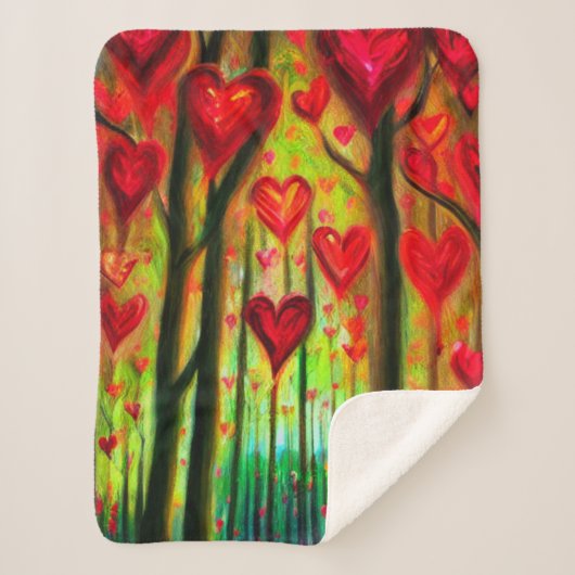 Heart Forest Sherpa Blanket Sherpa Deken (Voorkant)