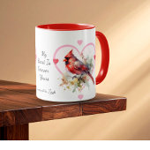 Heart 'Forever' Red Cardinal Heart Personalize Mok