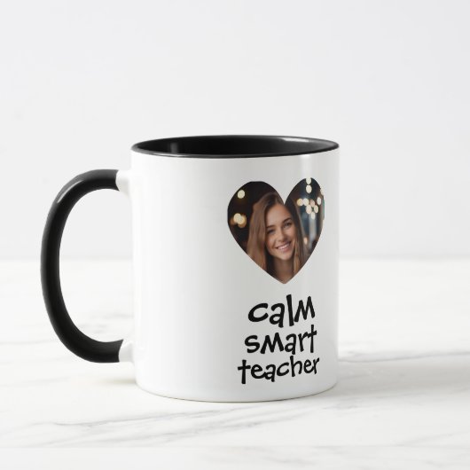 Heart Frame Custom Photo Teacher Mug (Gauche)