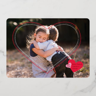 Heart Frame Valentine's Day Photo Card Folie Feestdagenkaart