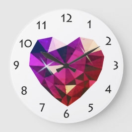 Heart Gemstone Wall Clock Grote Klok