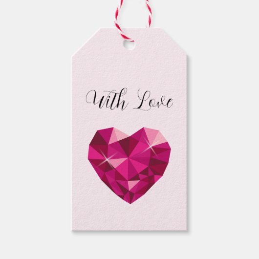 Heart Gemstone With Love Cadeaulabel (Voorkant)