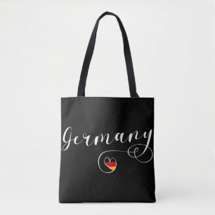 Heart Germany Grocery Bag, Duitse vlag Draagtas