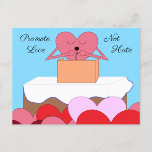 Heart Giving A Speech Over Liefde: Briefkaart