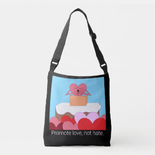 Heart Giving A Speech Over Liefde: Crossbody Tas